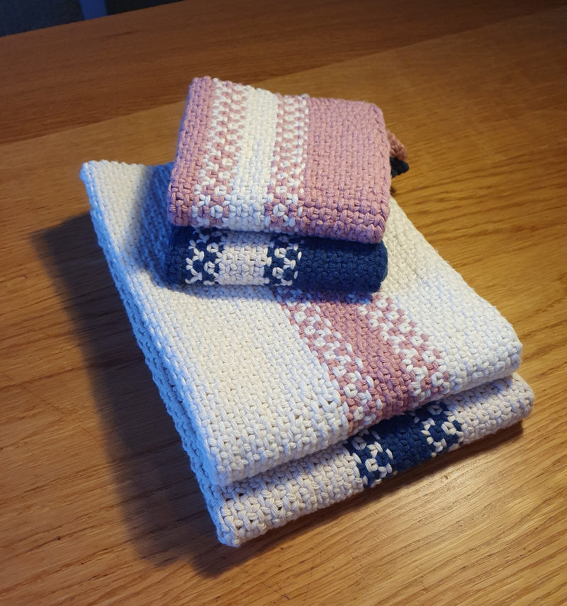 Close-up of textured cotton kitchen cloth from the Lin Set